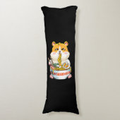 Cute Kawaii Hamster Ramen Anime Lichaamskussen (Voorkant Verticaal)