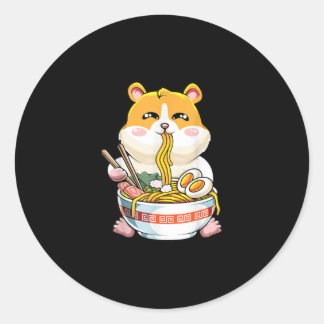 Cute Kawaii Hamster Ramen Anime Ronde Sticker
