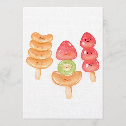 Cute Kawaii Hand-drawn Tanghulu Kaart (Voorkant)