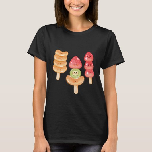 Cute Kawaii Hand-drawn Tanghulu T-shirt (Voorkant)