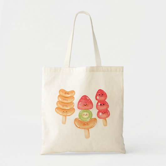 Cute Kawaii Hand-drawn Tanghulu Tote Bag (Voorkant)