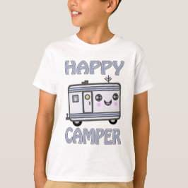 Cute Kawaii Happy Camper Trailer Kind T-Shirt
