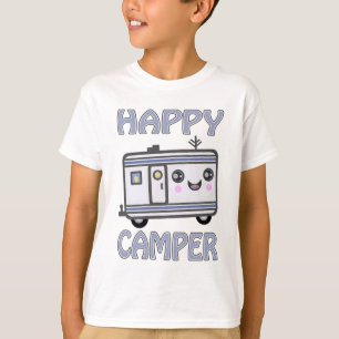 Cute Kawaii Happy Camper Trailer Kind T-Shirt