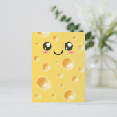Cute Kawaii Happy Cheese Briefkaart (Staand voorkant)
