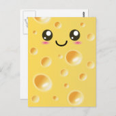 Cute Kawaii Happy Cheese Briefkaart (Voorkant / Achterkant)