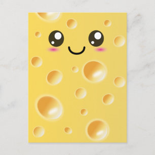 Cute Kawaii Happy Cheese Briefkaart