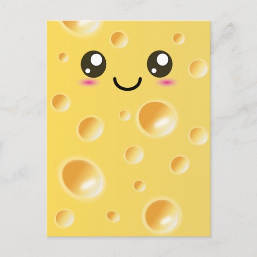 Cute Kawaii Happy Cheese Briefkaart (Voorkant)