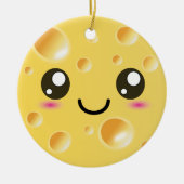 Cute Kawaii Happy Cheese Keramisch Ornament (Voorkant)