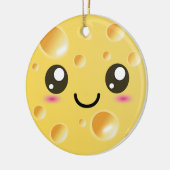 Cute Kawaii Happy Cheese Keramisch Ornament (Links)