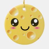 Cute Kawaii Happy Cheese Keramisch Ornament (Achterkant)