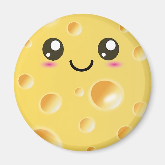 Cute Kawaii Happy Cheese Magneet (Voorkant)