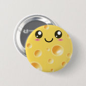 Cute Kawaii Happy Cheese Ronde Button 5,7 Cm (Voorkant /achterkant)