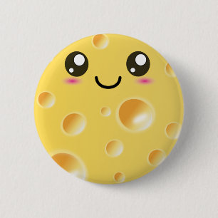Cute Kawaii Happy Cheese Ronde Button 5,7 Cm