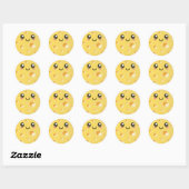 Cute Kawaii Happy Cheese Ronde Sticker (Vel)