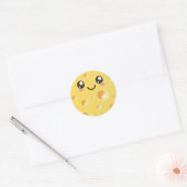 Cute Kawaii Happy Cheese Ronde Sticker (Envelop)