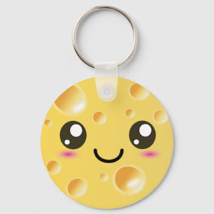 Cute Kawaii Happy Cheese Sleutelhanger