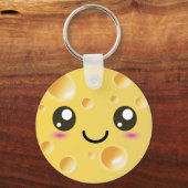 Cute Kawaii Happy Cheese Sleutelhanger (Voorkant)