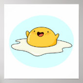 Cute Kawaii Happy Egg Yolk Poster (Voorkant)