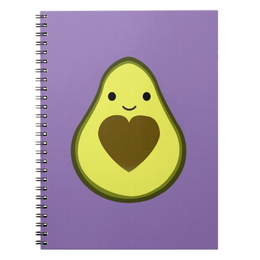 Cute Kawaii Happy Love Avocado Notitieboek (Voorkant)