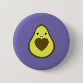 Cute Kawaii Happy Love Avocado Ronde Button 5,7 Cm (Voorkant)