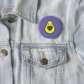 Cute Kawaii Happy Love Avocado Ronde Button 5,7 Cm (In situ)