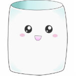 Cute kawaii happy marshmallow sculptuur staand fotobeeldje<br><div class="desc">"schattige marshmallow",  "gelukkige marshmallow",  "glimlachende marshmallow",  "lachende marshmallow",  "kawaii marshmallow",  schattig,  kawaii,  gelukkig,  voedsel,  snoep,  snoep, </div>