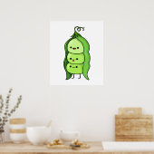 Cute Kawaii Happy Peas Poster (Keuken)