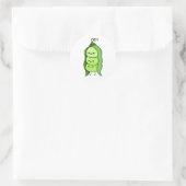 Cute Kawaii Happy Peas Ronde Sticker (Tas)