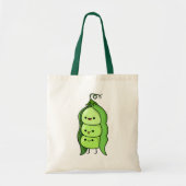 Cute Kawaii Happy Peas Tote Bag (Voorkant)