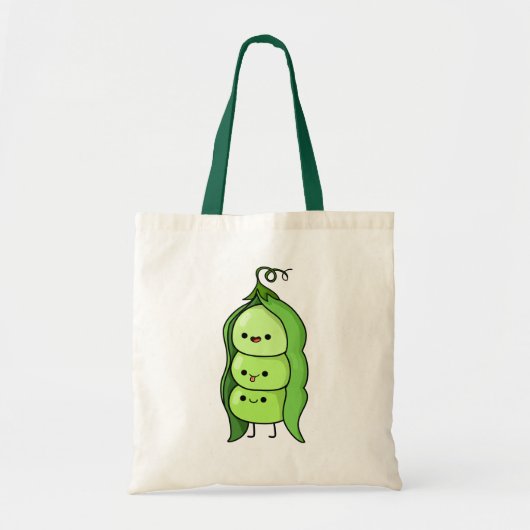 Cute Kawaii Happy Peas Tote Bag (Voorkant)