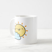 Cute Kawaii Happy Sun Koffiemok (Voorkant links)