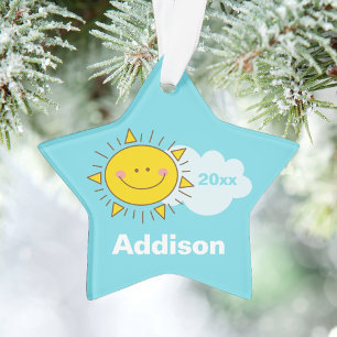 Cute Kawaii Happy Sunshine Baby eerste kerst Ornament