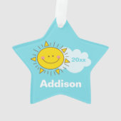Cute Kawaii Happy Sunshine Baby eerste kerst Ornament (achterkant)