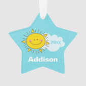 Cute Kawaii Happy Sunshine Baby eerste kerst Ornament (voorkant)