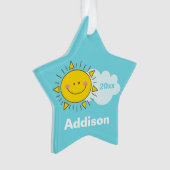 Cute Kawaii Happy Sunshine Baby eerste kerst Ornament (voorkant)