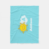 Cute Kawaii Happy Sunshine Monogram Voeg Jouw naam Fleece Deken (Voorkant)