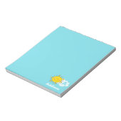 Cute Kawaii Happy Sunshine Monogram Voeg Jouw naam Notitieblok (Linkerzijde)