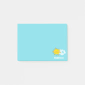 Cute Kawaii Happy Sunshine Monogram Voeg Jouw naam Post-it® Notes (Voorkant)