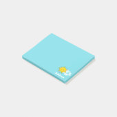 Cute Kawaii Happy Sunshine Monogram Voeg Jouw naam Post-it® Notes (Schuin)