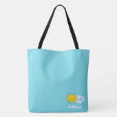 Cute Kawaii Happy Sunshine Monogram Voeg Jouw naam Tote Bag (Achterkant)
