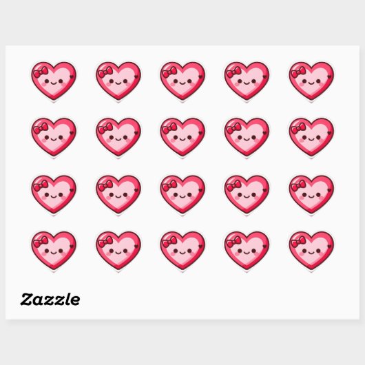 Cute Kawaii Hart Valentijnstickers Sticker (Vel)