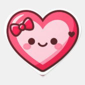Cute Kawaii Hart Valentijnstickers Sticker (Voorkant)
