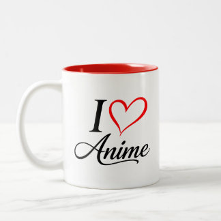 Cute Kawaii Heart Anime Tweekleurige Koffiemok