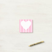 Cute Kawaii Heart Pink Stripe Custom Post-it Notes (Op bureau)
