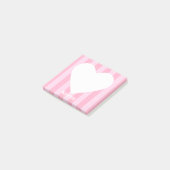 Cute Kawaii Heart Pink Stripe Custom Post-it Notes (Schuin)