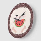 Cute Kawaii Hedegel Eating Watermelon Grote Klok (Hoek)