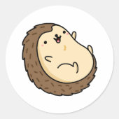 Cute Kawaii Hedegel Ronde Sticker (Voorkant)