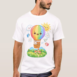 Cute Kawaii Heet Luchtballon Reizen Hemd T-shirt
