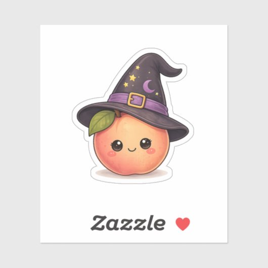 Cute Kawaii Heks Perzik Halloween Sticker (Vel)