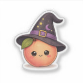 Cute Kawaii Heks Perzik Halloween Sticker (Voorkant)